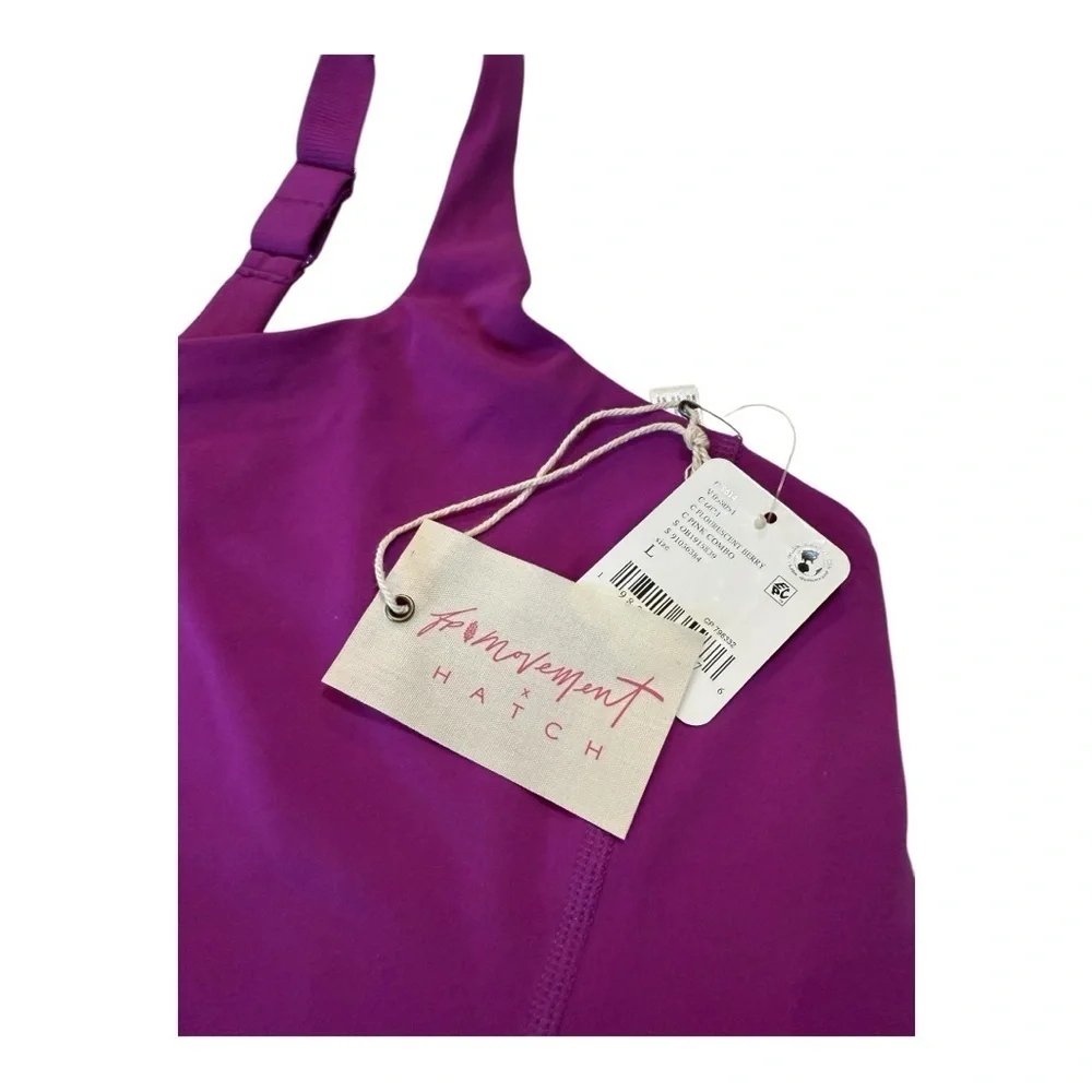 FP Movement X Hatch Squareneck Never Better Sports Bra in Berry NEW Maternity